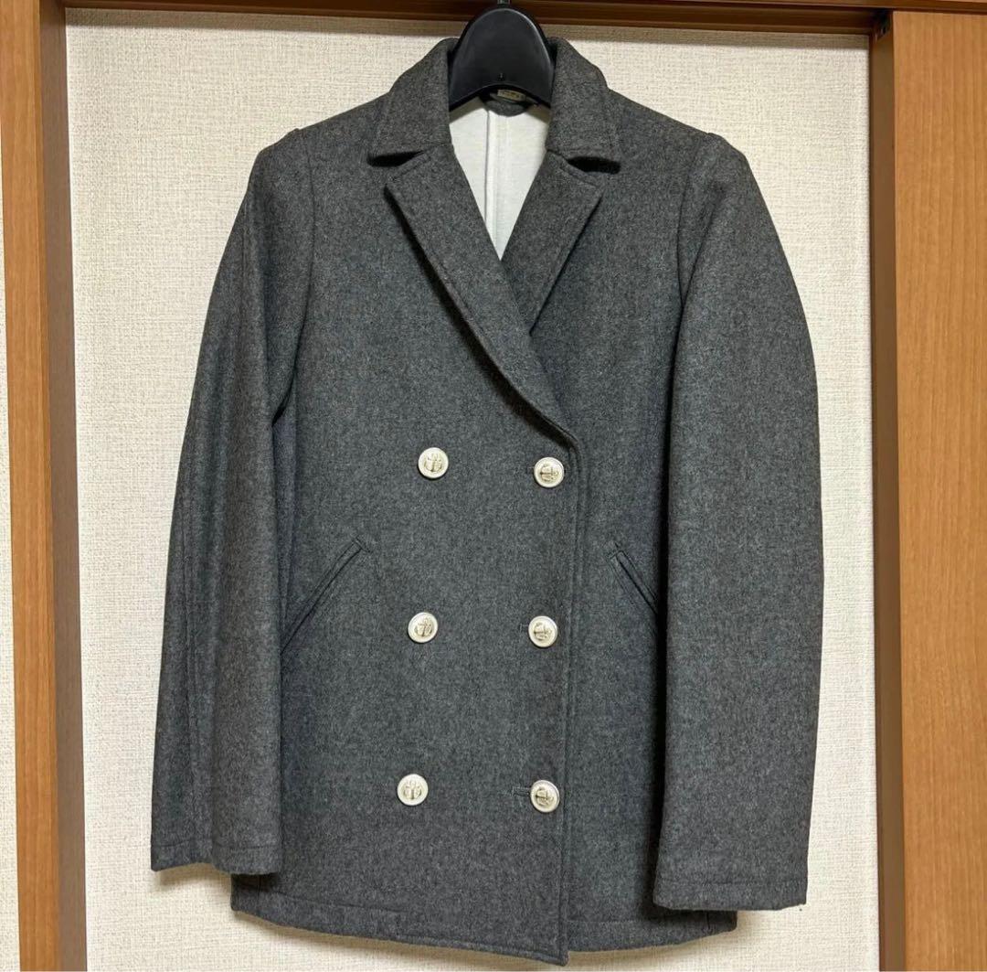週末セール【美品】ウィムガゼット　グレー ウール ピーコート レディース