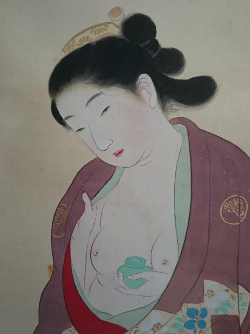 絵画　日本画　掛軸　美人図　浮世絵　インテリア　工芸品　美術品　A2856