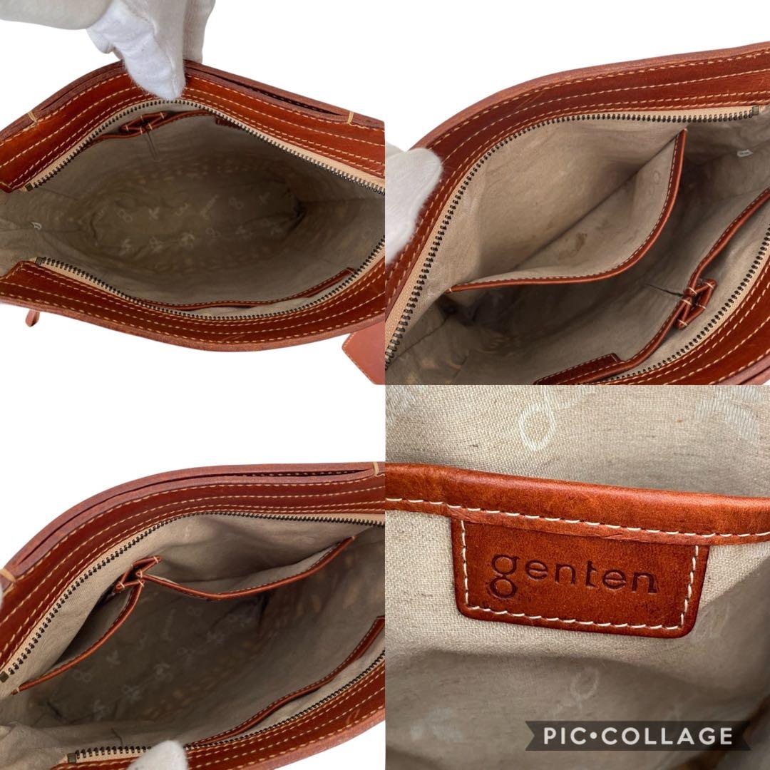 美品　ゲンテン　マルチカットワーク　ショルダーバッグ　バケツ型