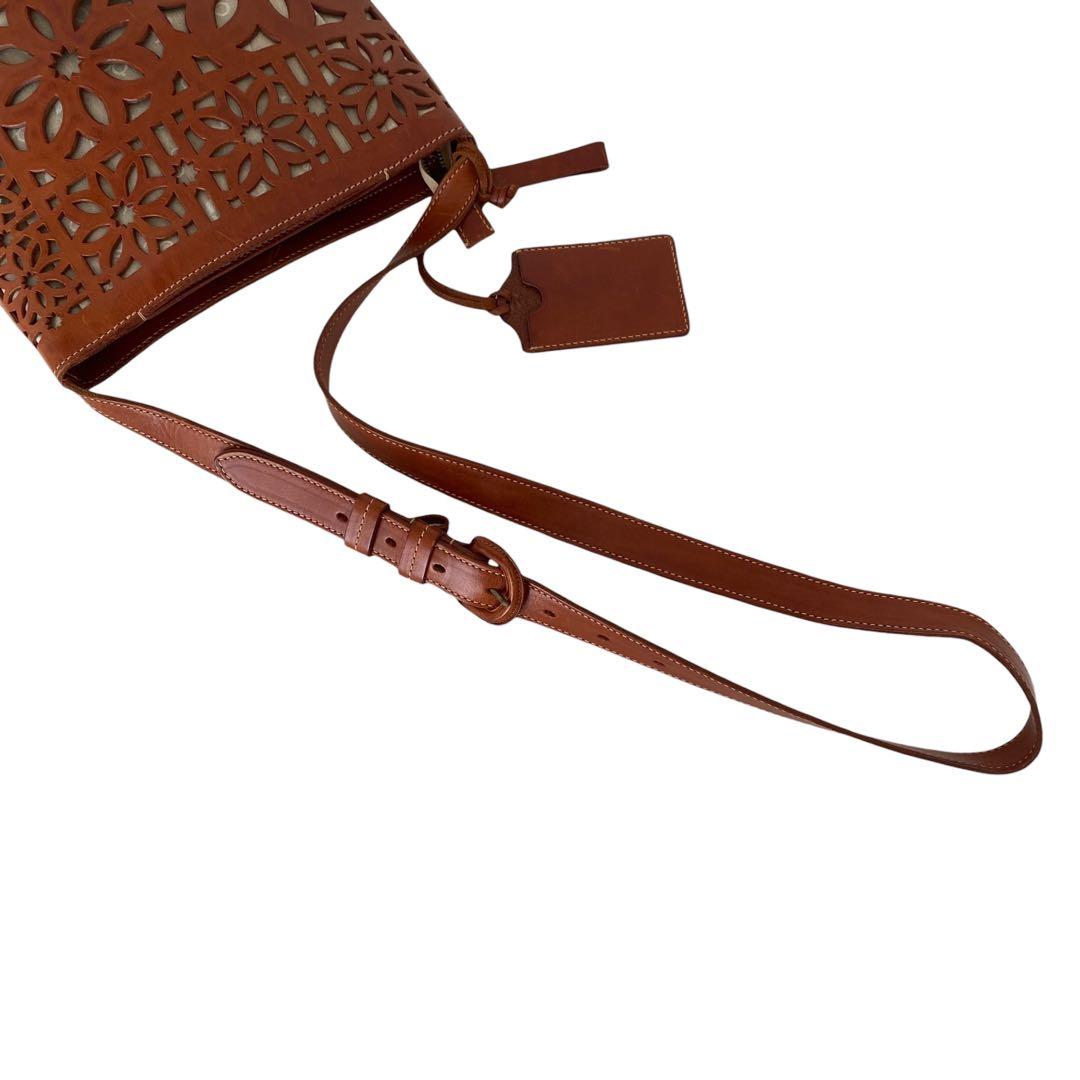 美品　ゲンテン　マルチカットワーク　ショルダーバッグ　バケツ型