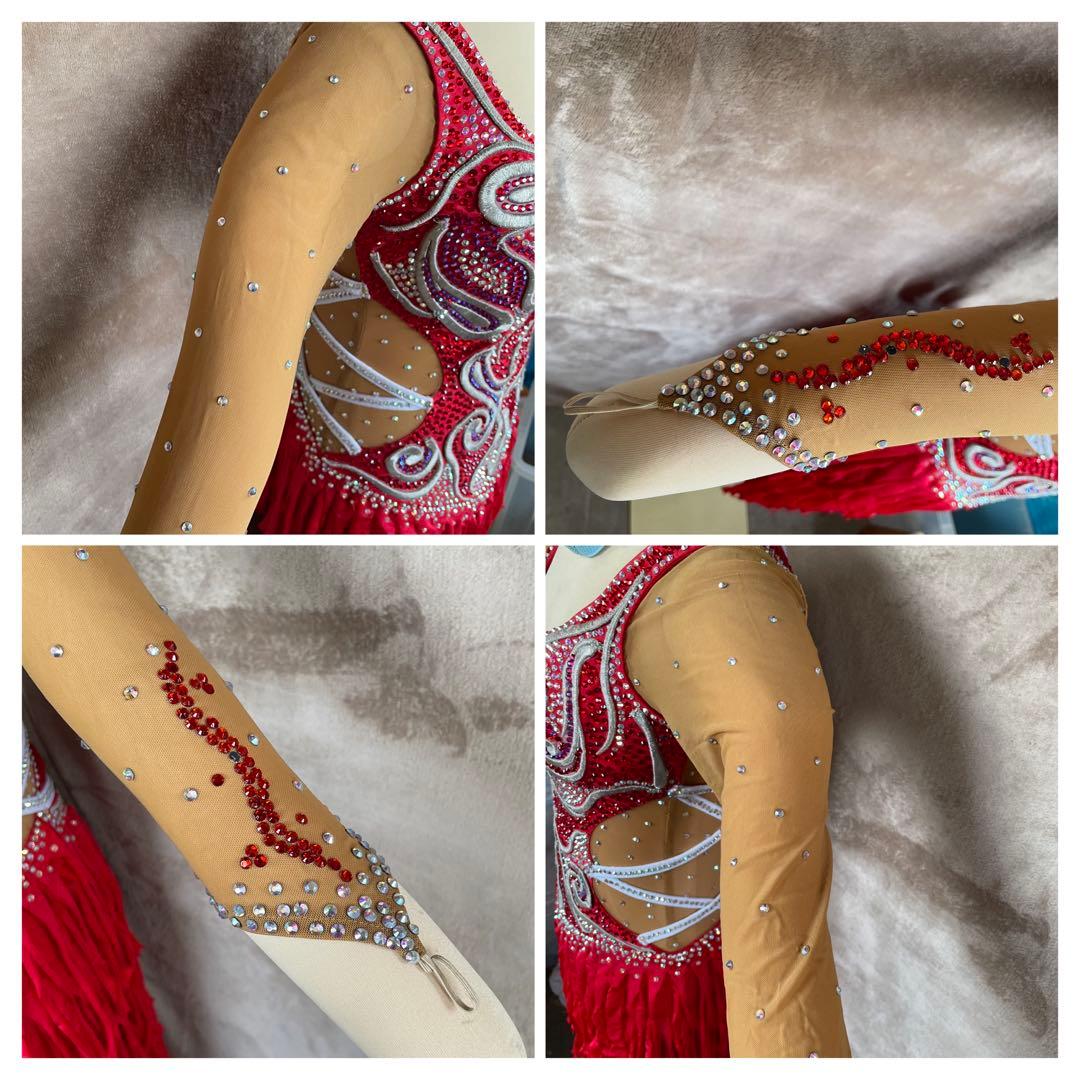 社交ダンス　ラテンダンス　ドレス衣装　赤　S1118