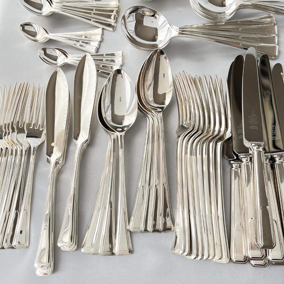 【James Rayls】 アールデコ ディナーフルセット 8名用87本組