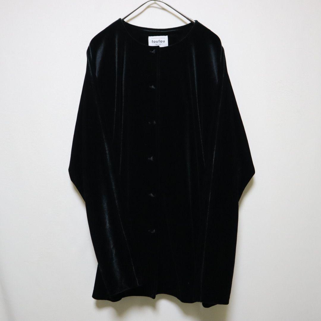 foufou ベロアボタンブラウス