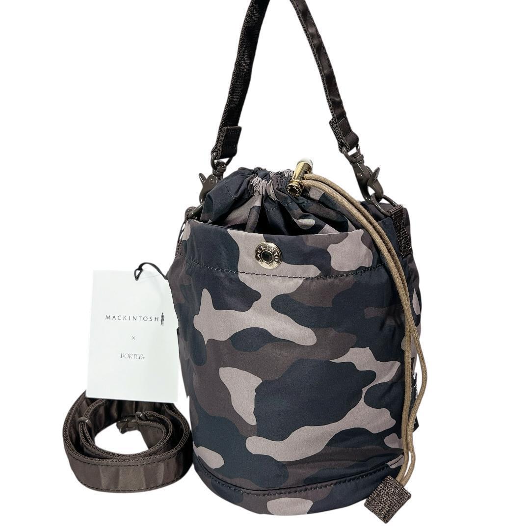 ポーター マッキントッシュ 2WAYバケツバッグ 茶 黒 カモフラ タンカー訳有