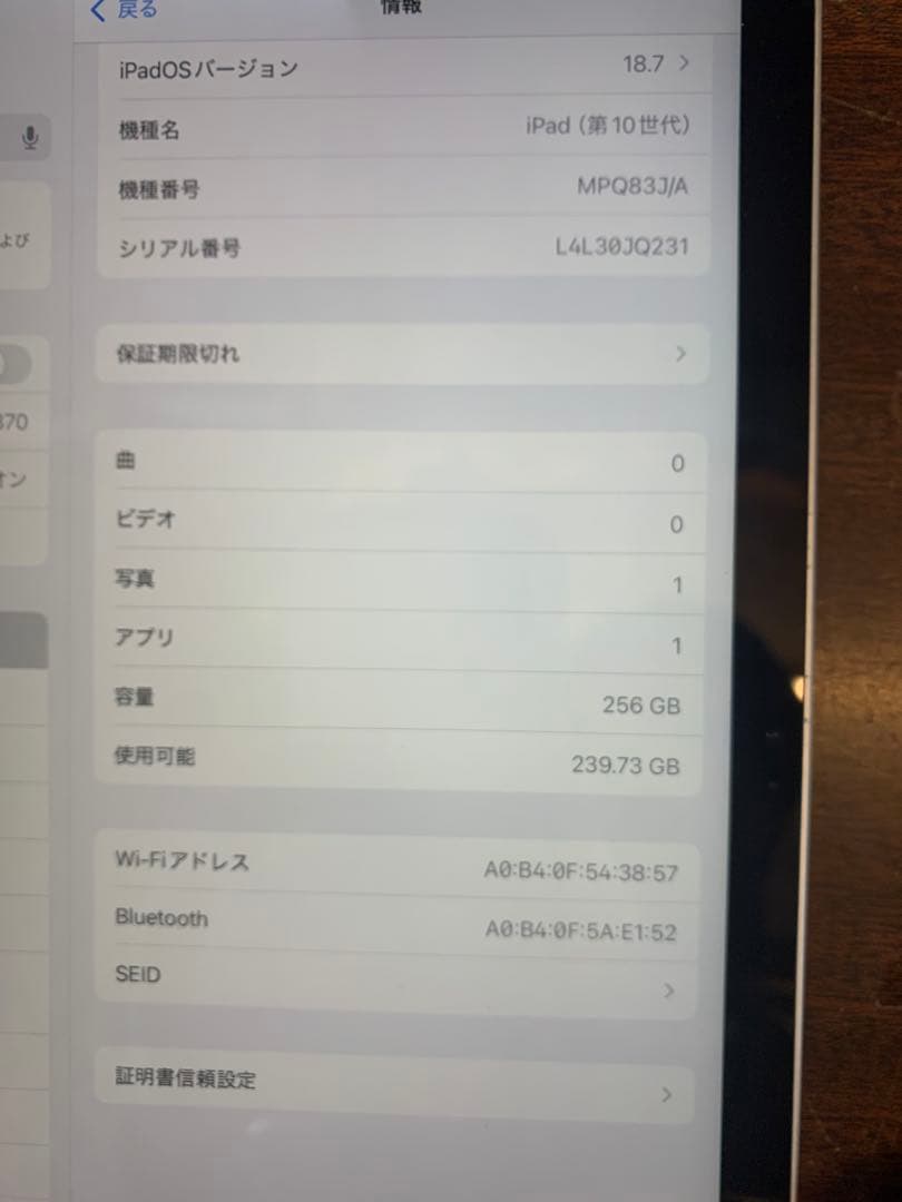 Apple iPad (第10世代) 256GBシルバー