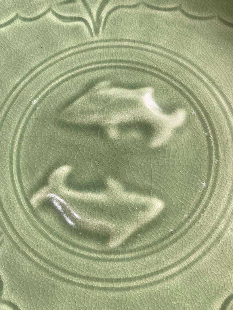 アンティークー中国龍泉窯の大皿-未使用