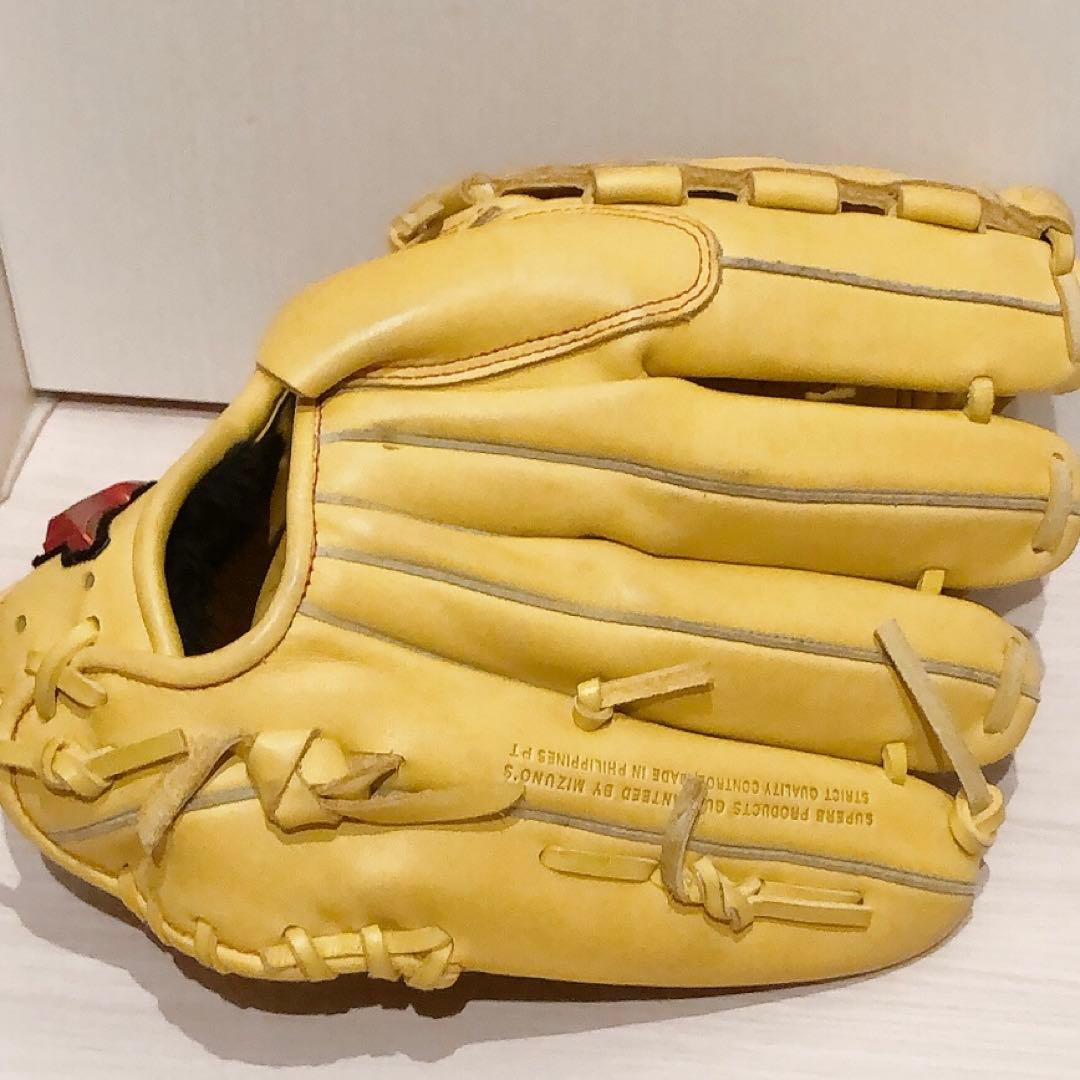 【美品・左投げ用】ミズノ 軟式グローブ WILL DRIVE RED イエロー