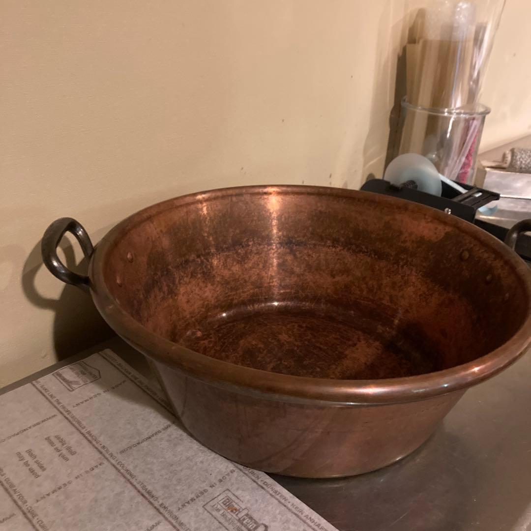 ヨーロッパ製　ジャム銅鍋40cm