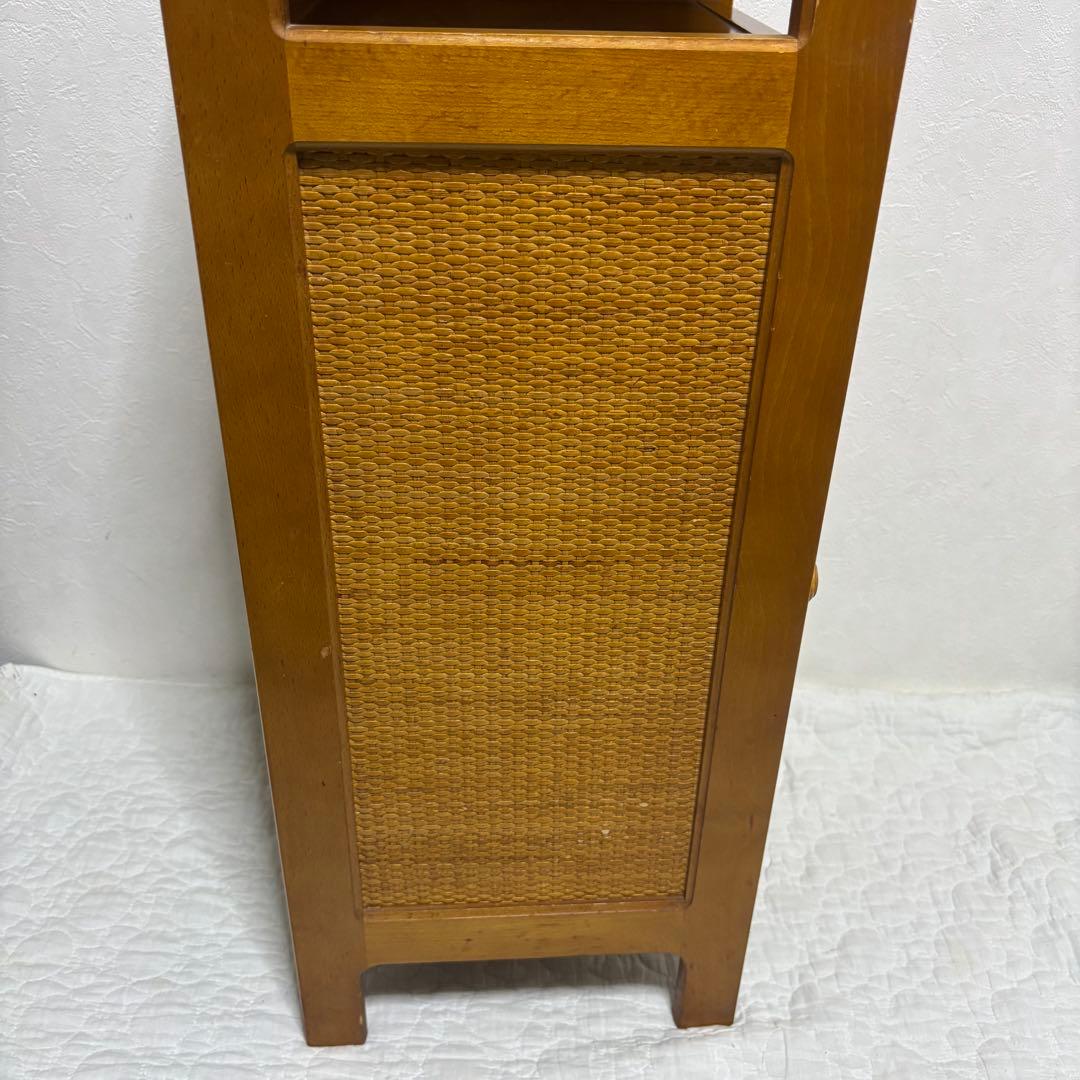 希少　karimoku カリモク オールドカリモク ラタン 籐 ミニキャビネット