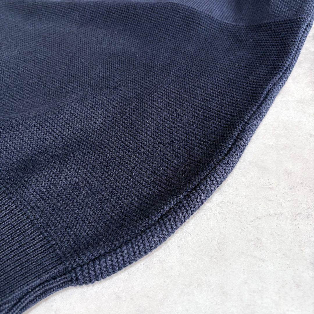 Burberrys 英国製 クレスト刺繍 ホースロゴ コットンニット ネイビー