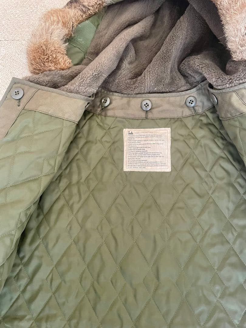 Ink インク リメイク ライナー ファー付きモッズコート S ミリタリー