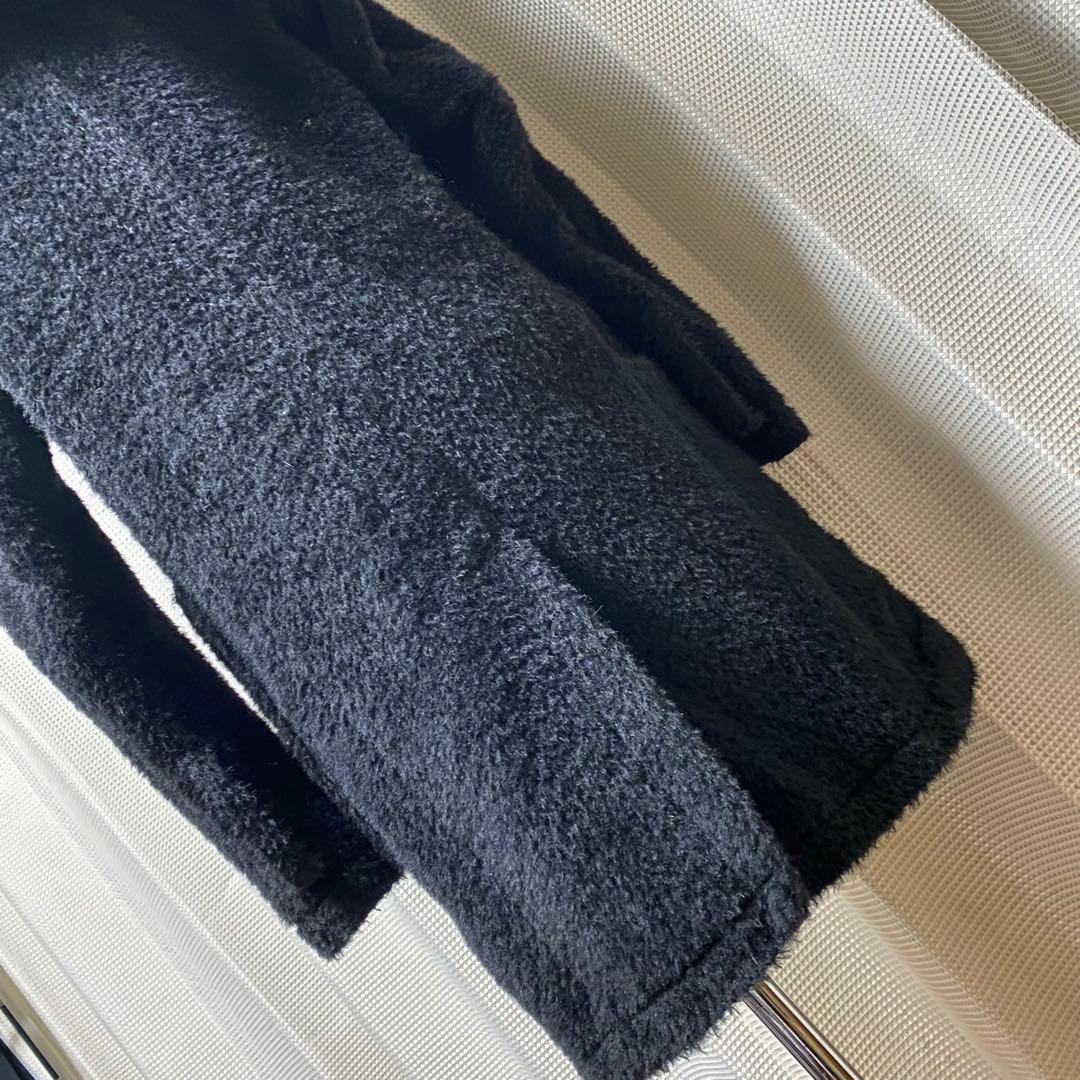 ルグランブルー ファー ダッフル コート 黒 メンズ１