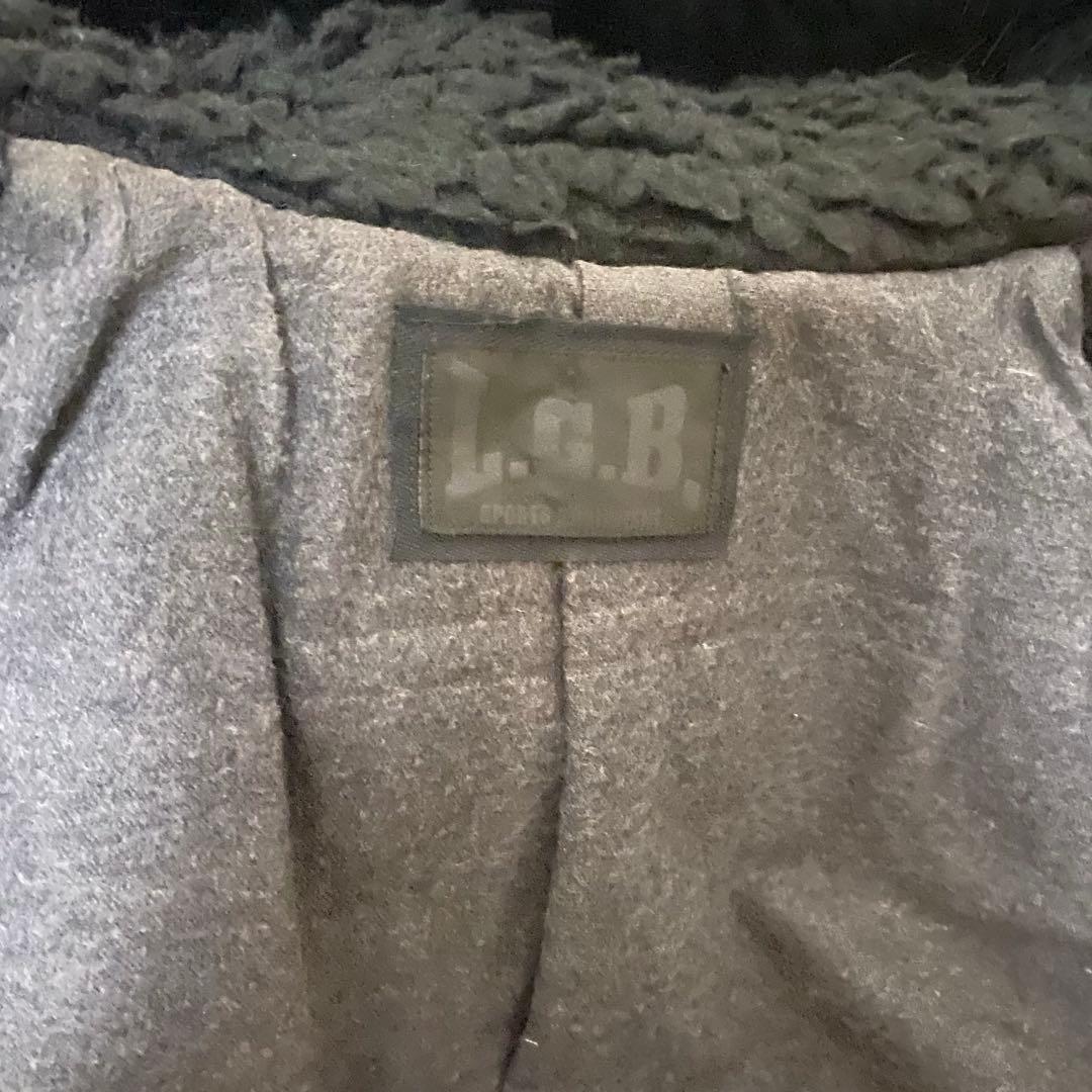 ルグランブルー ファー ダッフル コート 黒 メンズ１