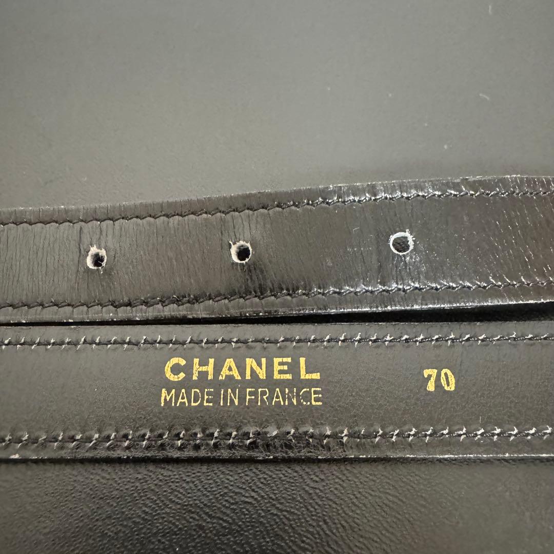 【美品】シャネル CHANEL ベルト レザー ココマーク 黒 ヴィンテージ