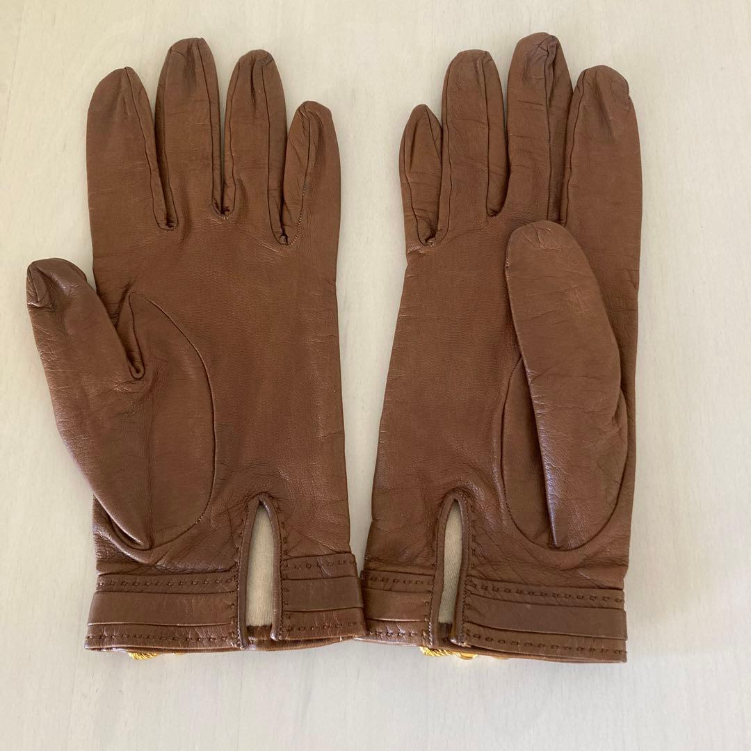お値下げ❣️エルメス レディース グローブサイズ 8 ブラウン