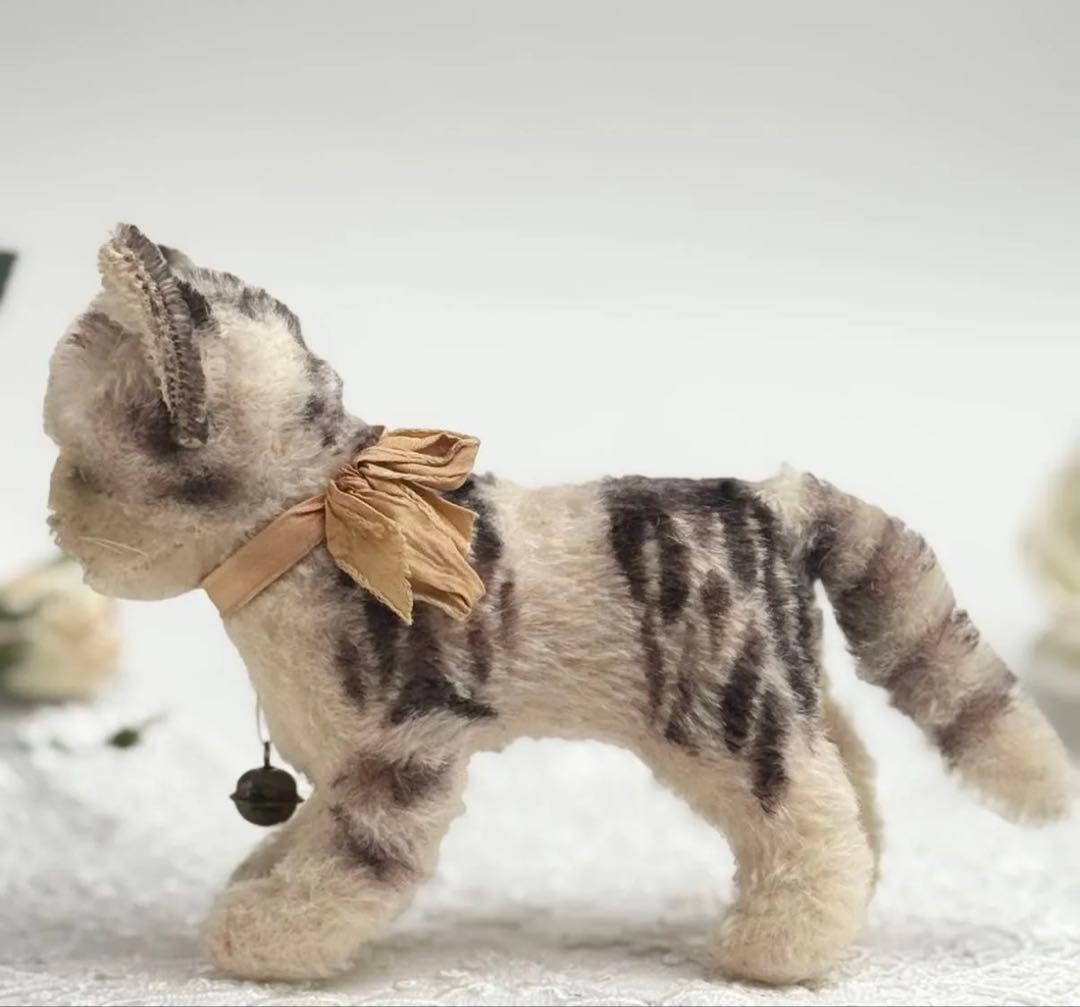 Cat Tabby 14cm★ネコのタビービンテージ/アンティーク★Steiff