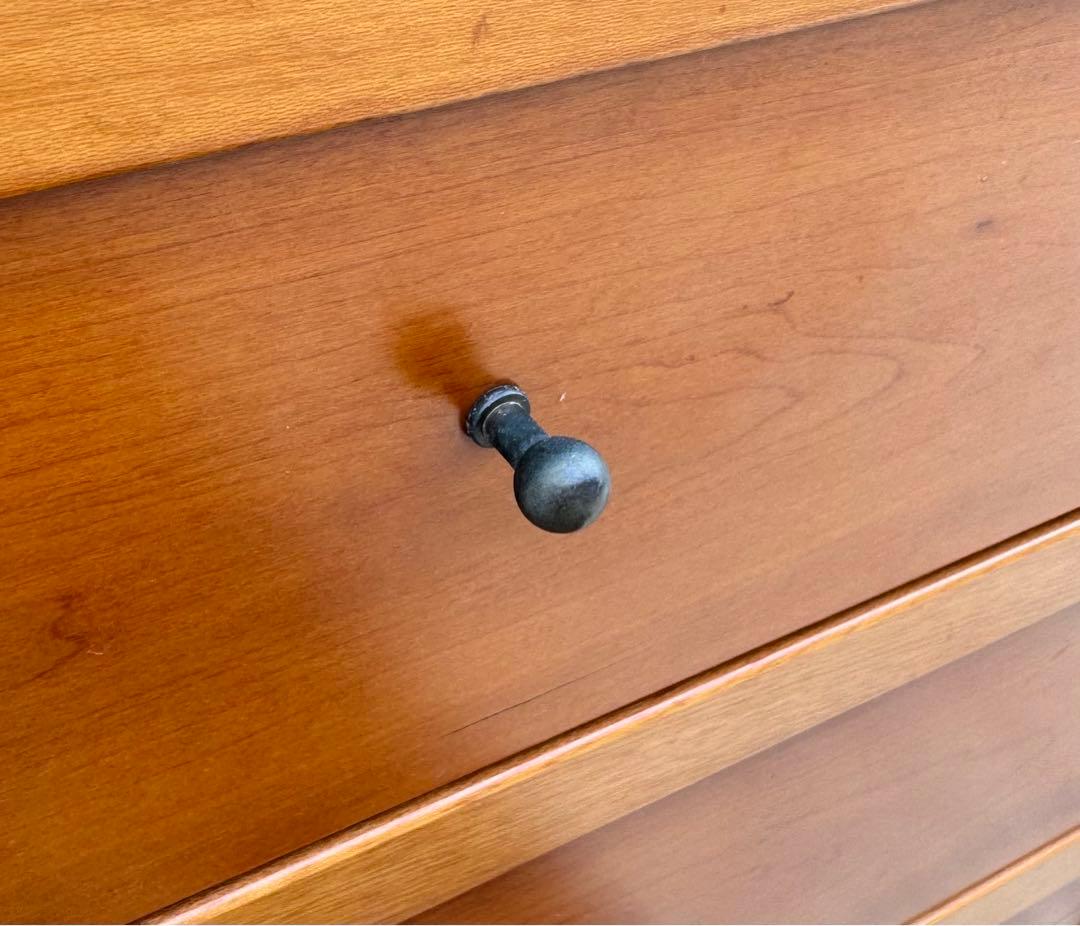 チェリー材 ハイチェスト 8段 ガラス引出し付 北欧モダン