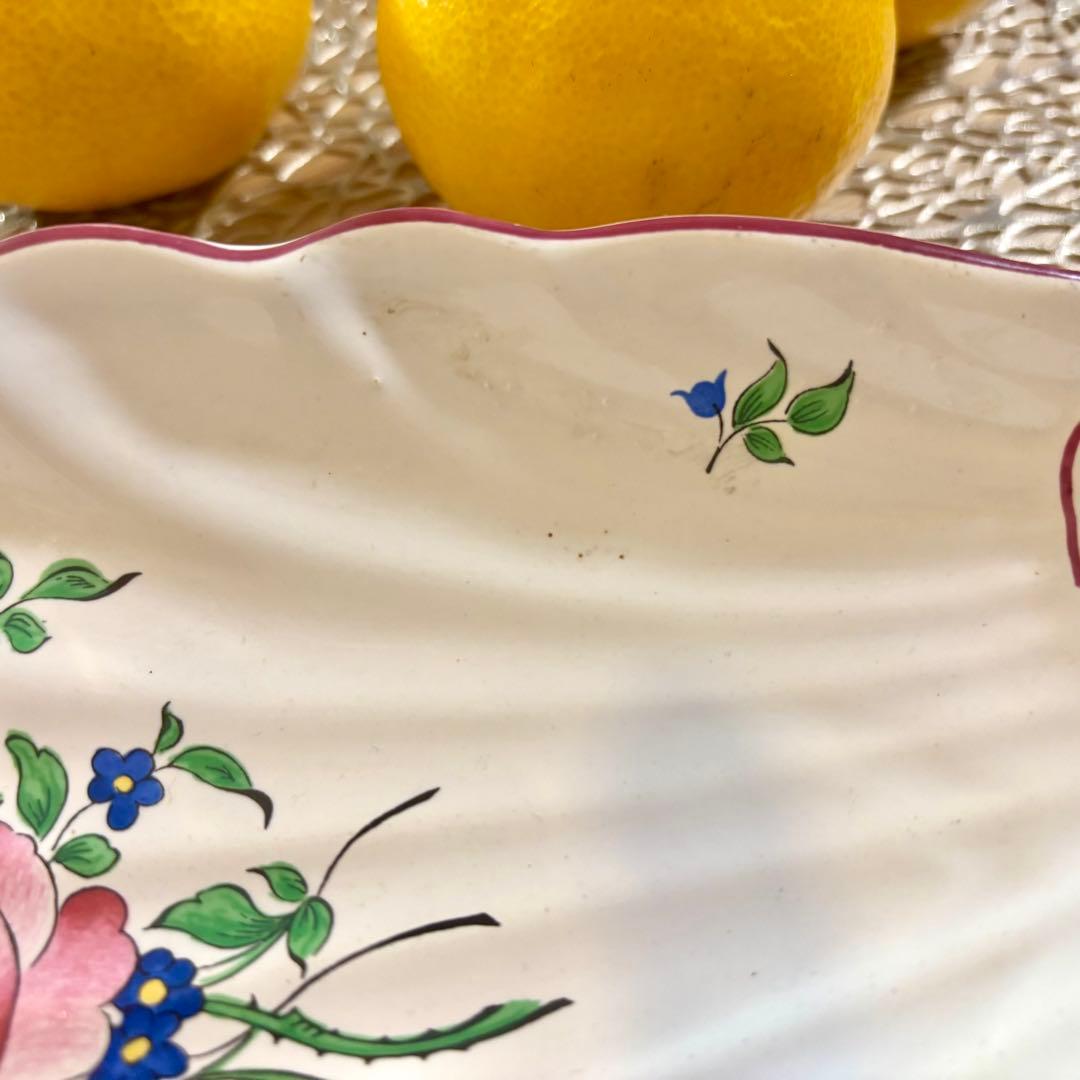 フランスアンティーク˚✧₊ リュネヴィル❁バラのブーケの素敵なシェル型ラヴィエ❁