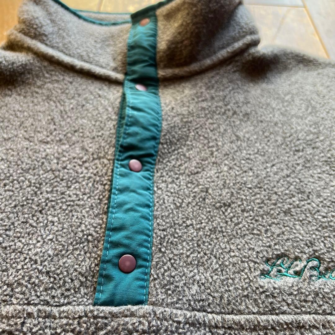 極美品USA製★ L.L.bean フリース スナップＴ★80s~90s