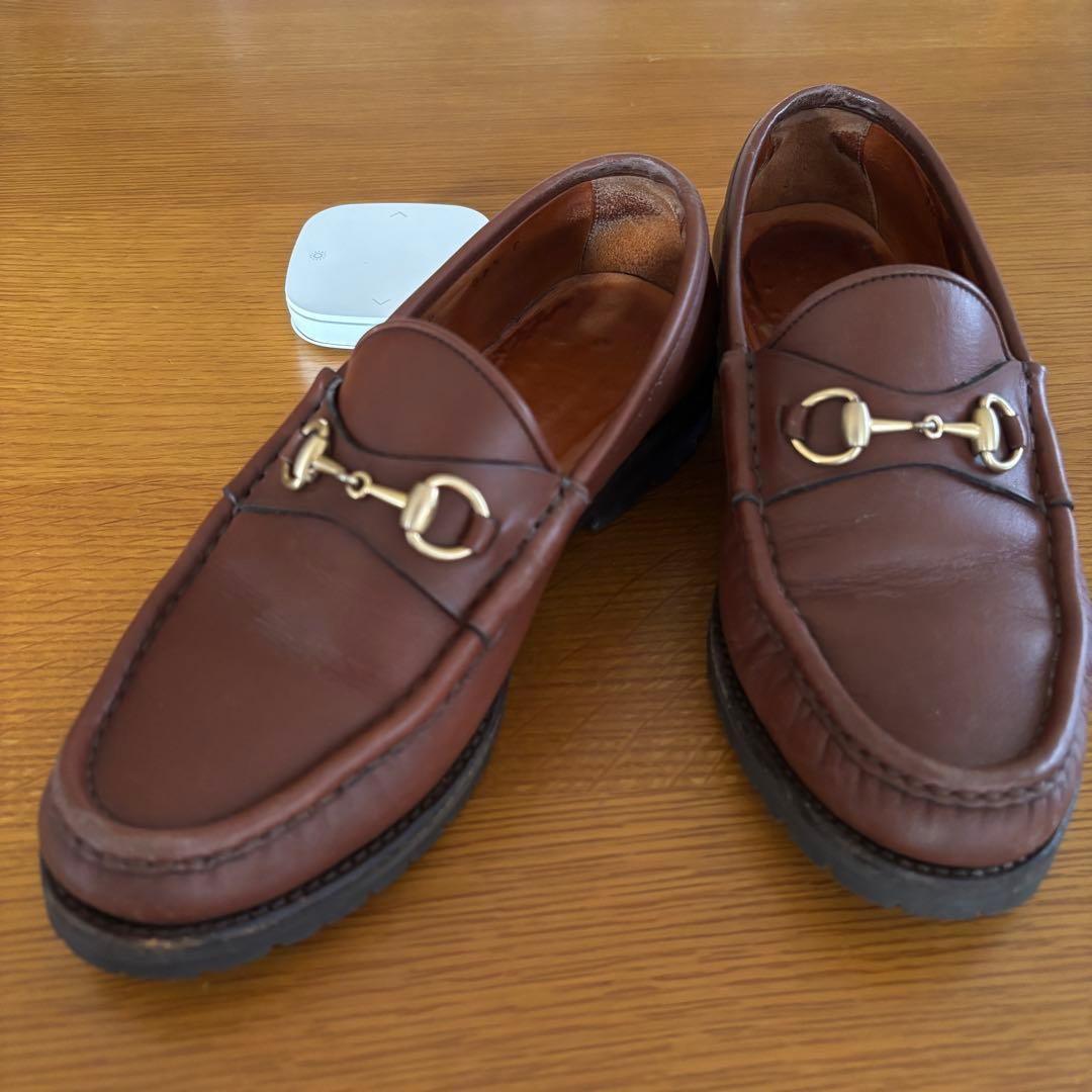 GUCCI ホースビットローファー ブラウン 7.5C サイズ23.5cm相当