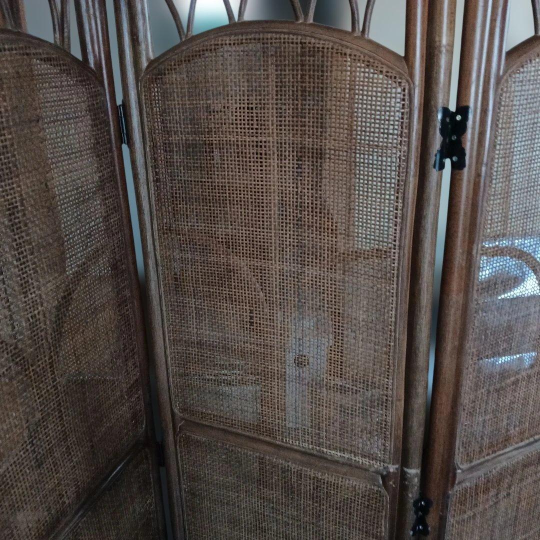 ウッドラタン 3つ折りパーテーション