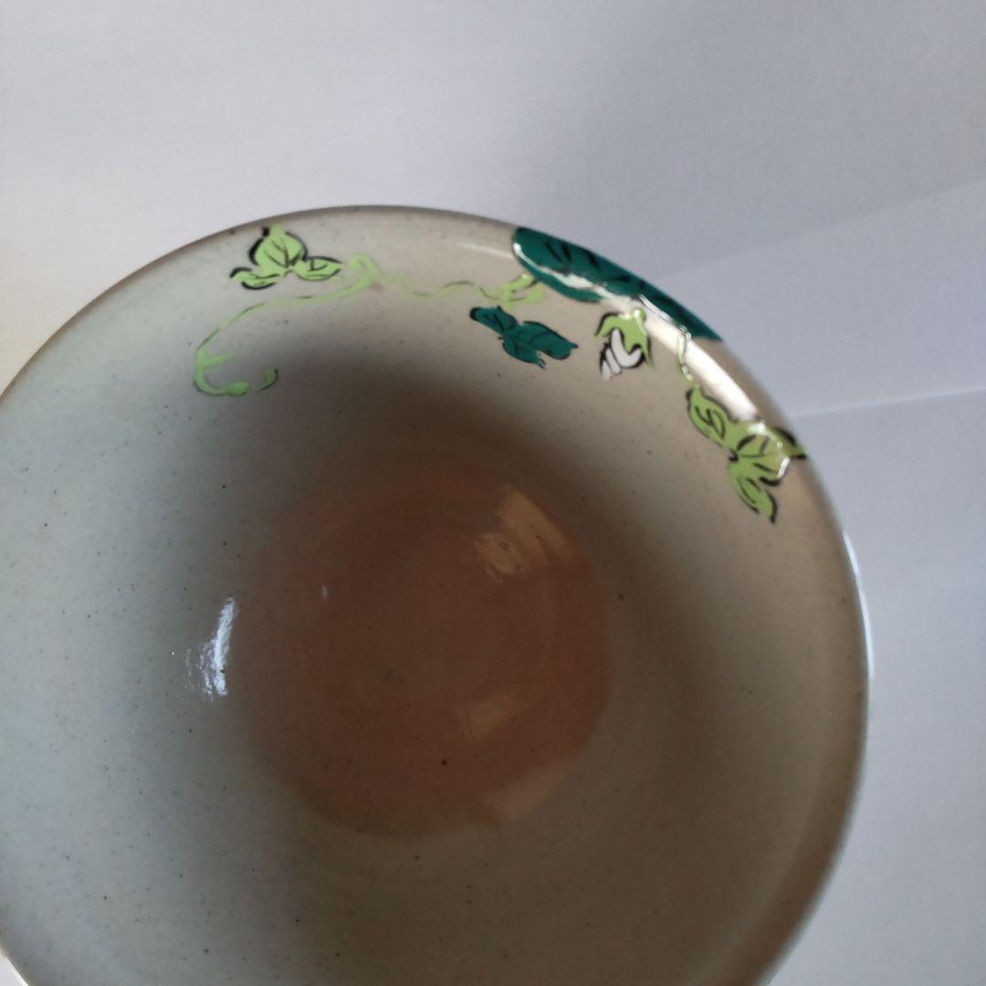 松古窯　抹茶茶碗「朝顔繪」