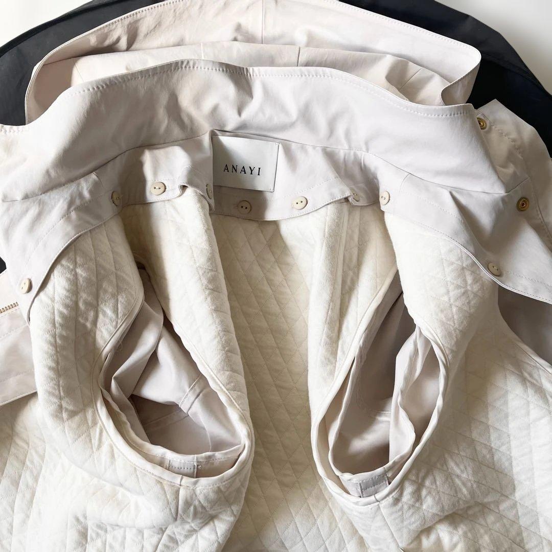 未使用級 アナイ ブライトツイルライナー付モッズコート オフ白 2024✨ 38