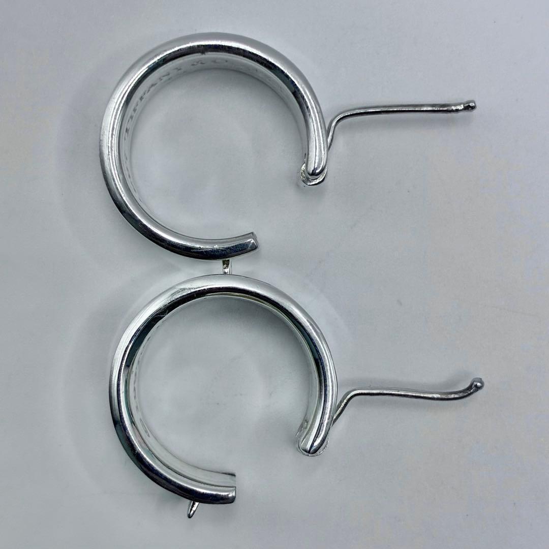 【箱、袋付き】ティファニー ナロー フープ ピアス 1837 両耳 ワイド 廃盤