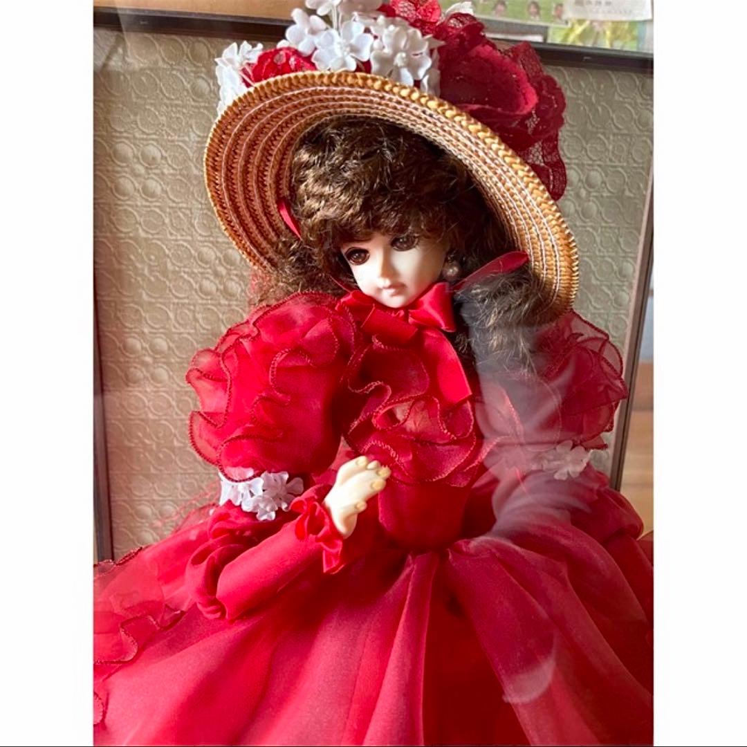 ●【美品】アンティークフランス人形 専用クリアケース付 ドール ドレス パール③