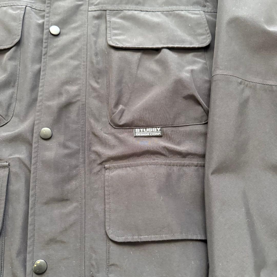 STUSSY ブラック シェルジャケット