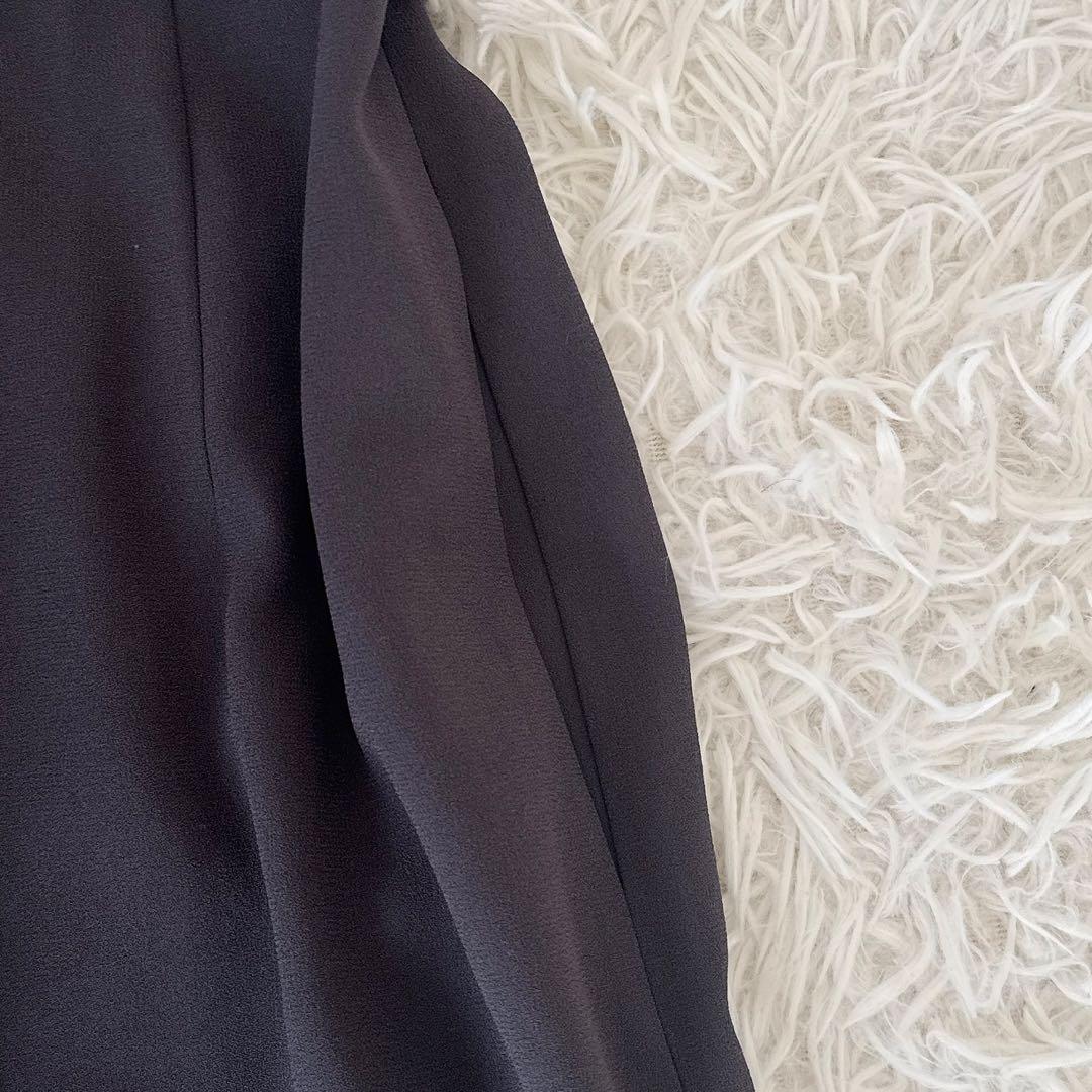 美品 BEIGE, ベイジ✨CINDY クルーネックドレス チャコールグレー 2