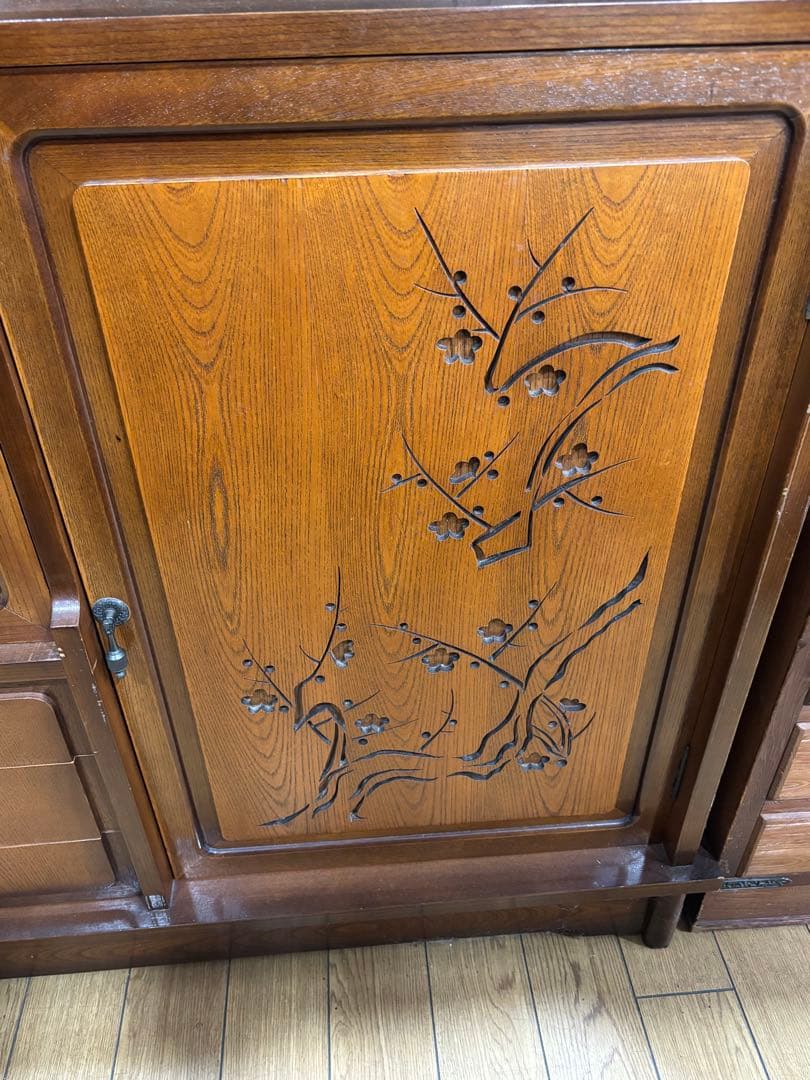 T60 飾り棚 レトロ 和 ガラス扉