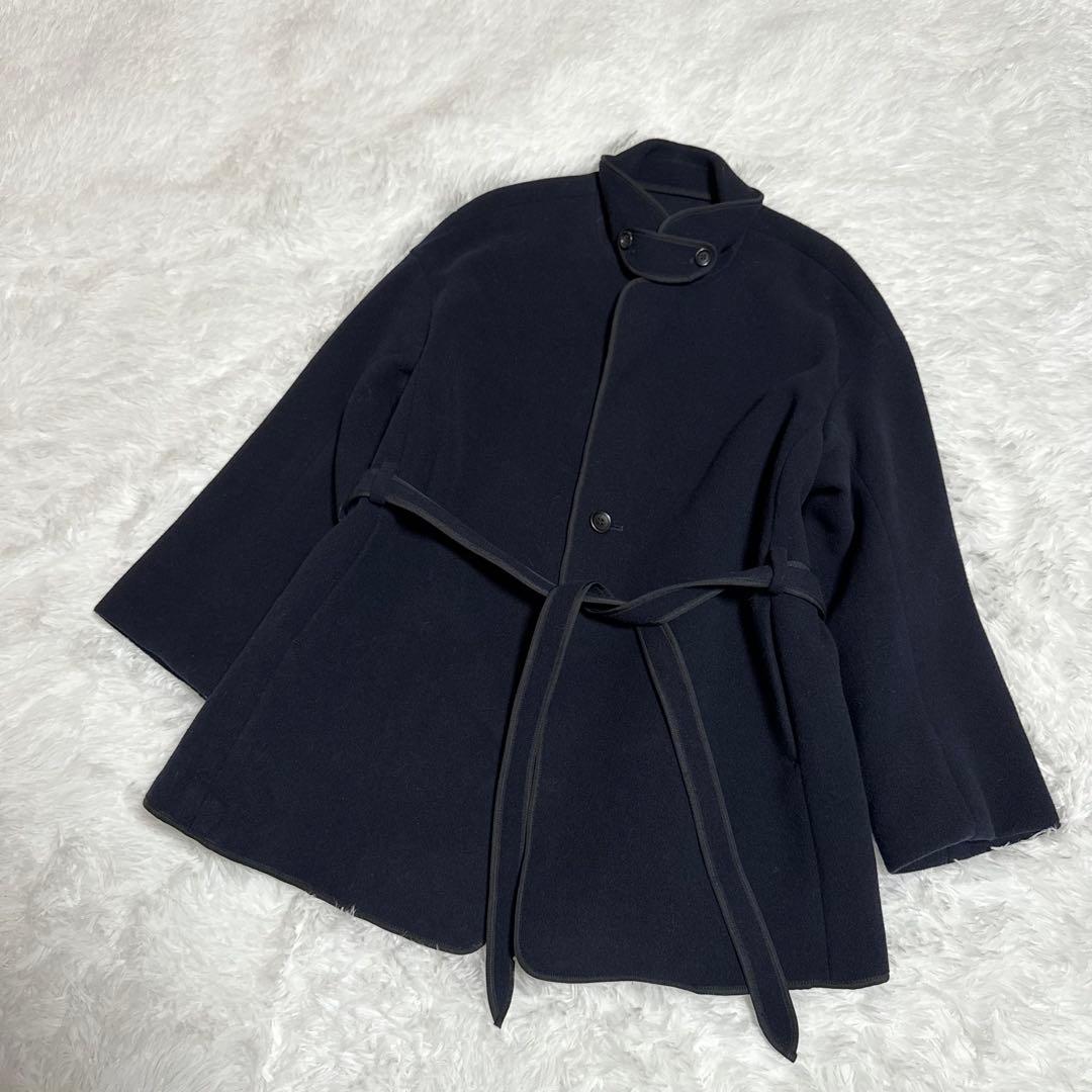 ✨美品✨ 45R パイルカット ヘリンボン ジャケット コート　ウェストベルト