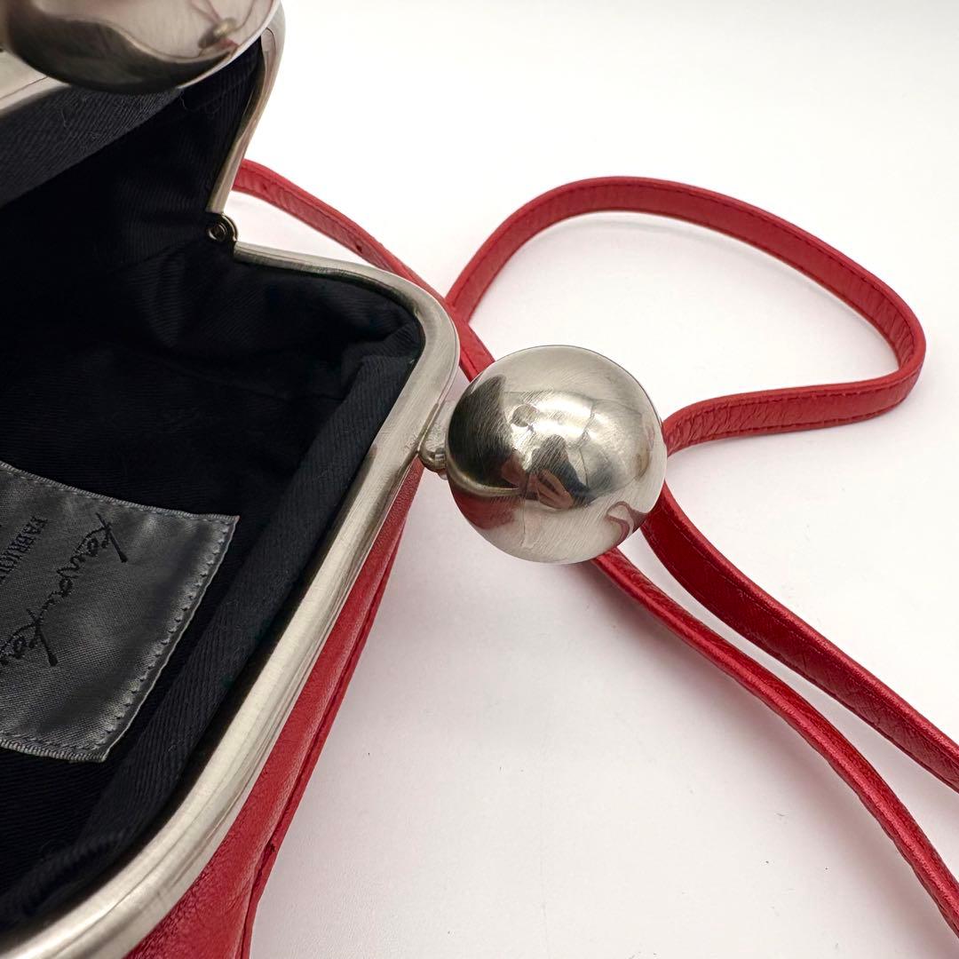 美品 カワカワ ミニショルダーバッグ がま口 スクエア ポシェット レアカラー