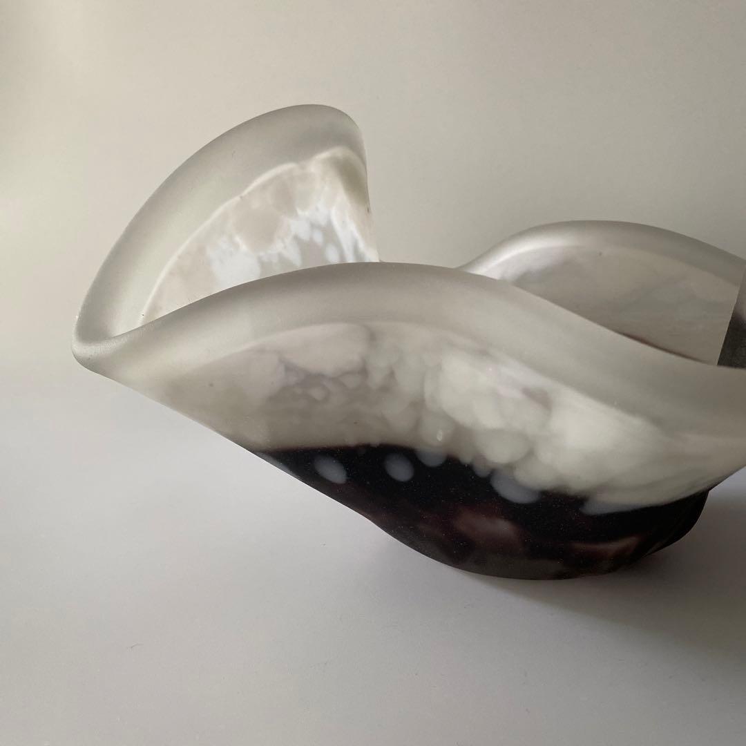 希少 36cm 藤田喬平 共箱付 自筆銘入り 花鉢 人間国宝 文化勲章 オブジェ