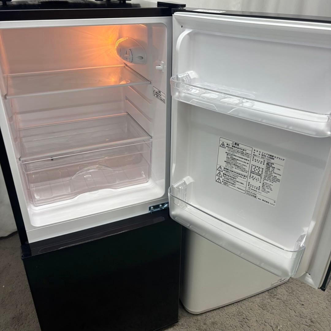 92❤️　冷蔵庫　洗濯機　電子レンジ　セット　25年　ニトリ　黒　綺麗　設置無料