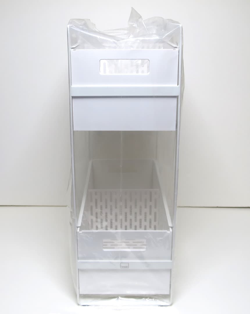 山崎実業　tower　2段式収納バスケット　2個セット　ホワイト　シンク下