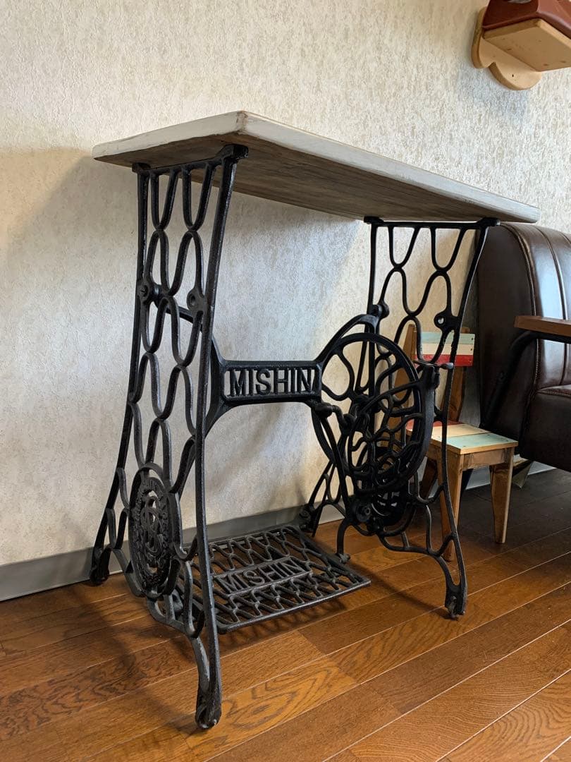 引取可♡アンティーク　ミシンテーブル　雑貨　テーブル　MISHIN カフェ