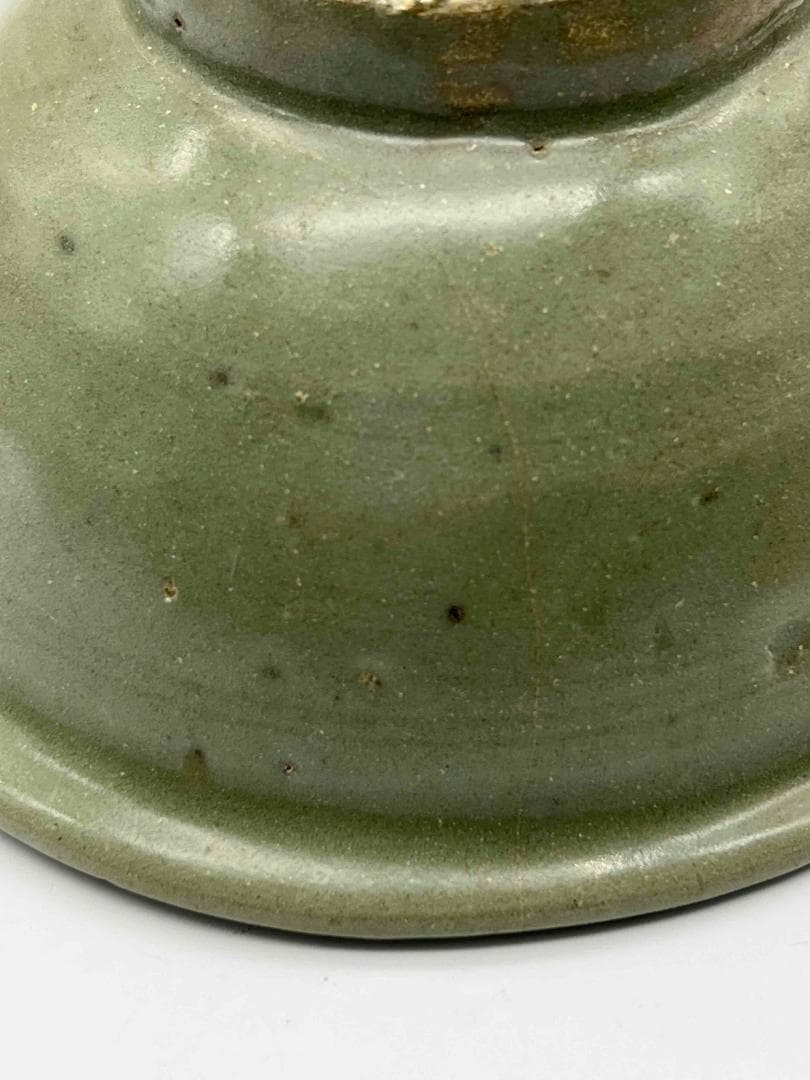 元時代　青磁　龍泉窯碗　青磁茶碗　唐物　古賞物　時代物　旧家蔵出し(D-57)