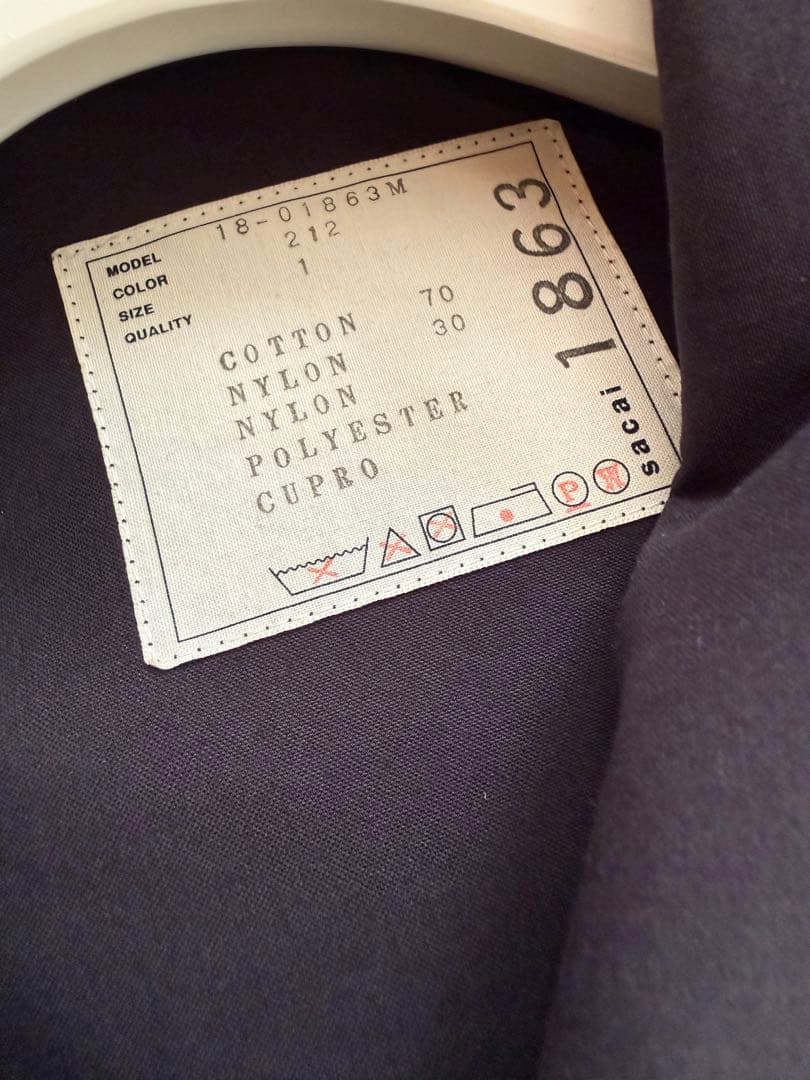 sacai ドッキングモッズコート　Size1