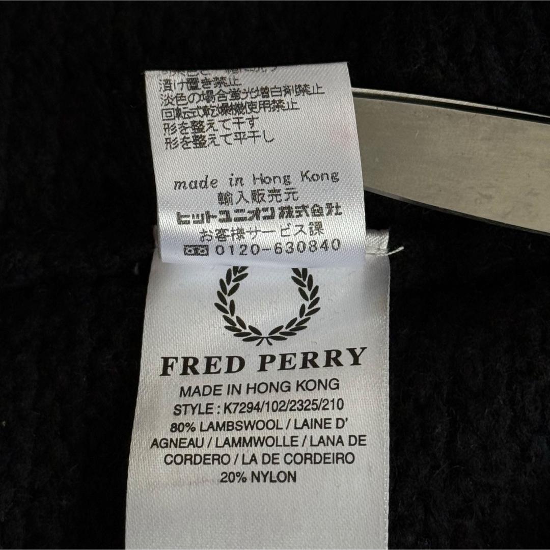 【美品】フレッドペリー ドライバーズニット ジップ ブラック 大きめ メンズS
