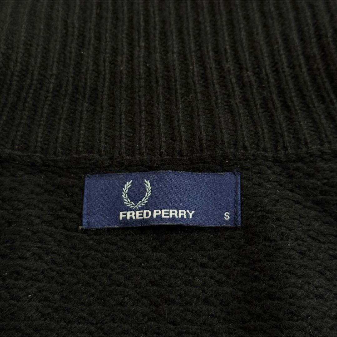 【美品】フレッドペリー ドライバーズニット ジップ ブラック 大きめ メンズS