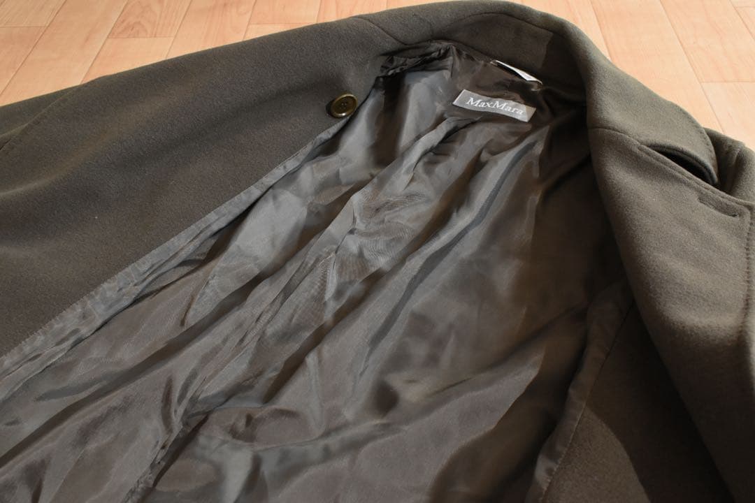 【MaxMara/マックスマーラ】白タグ ウールコート　カーキ