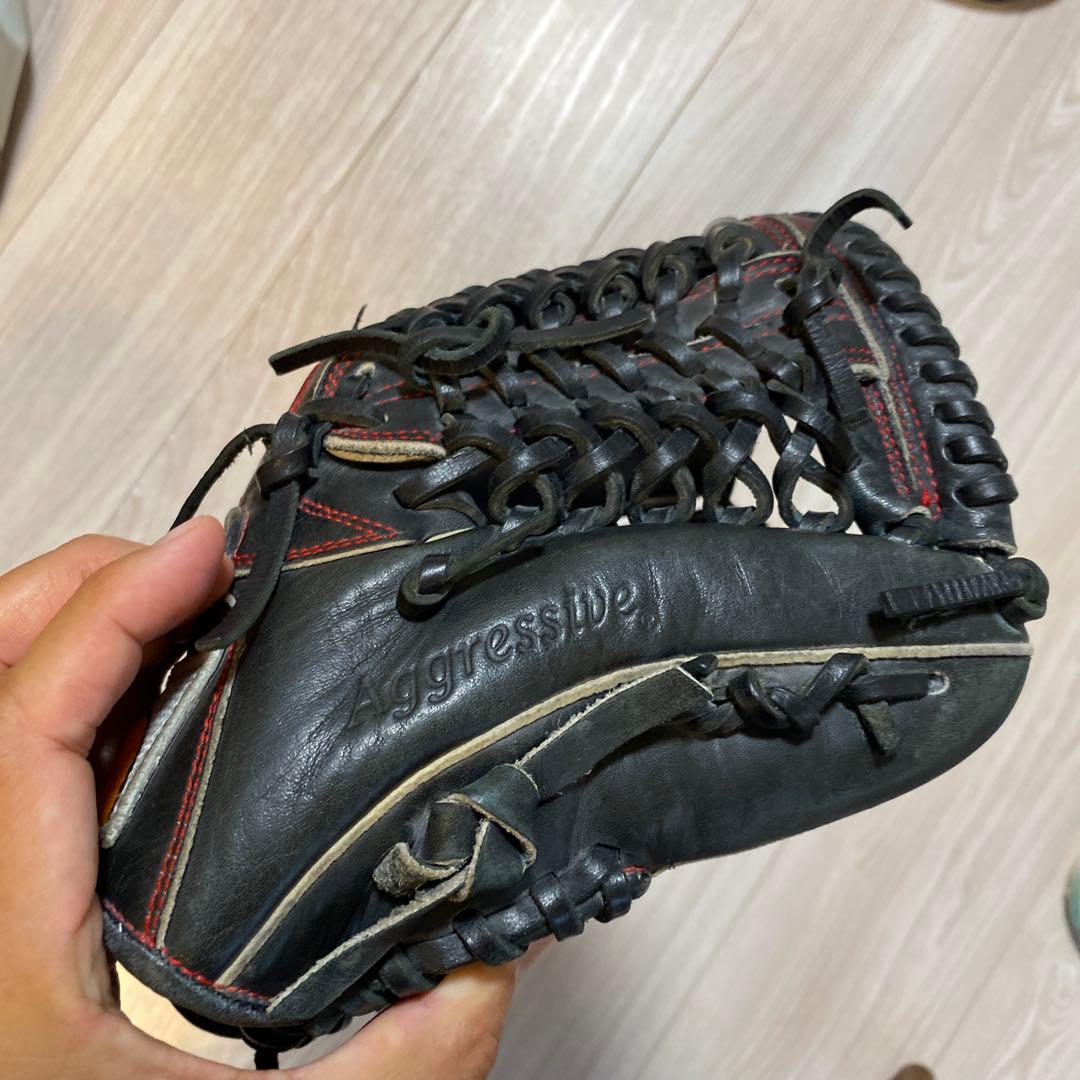 スラッガー 少年軟式グローブ 黒　湯揉み済み