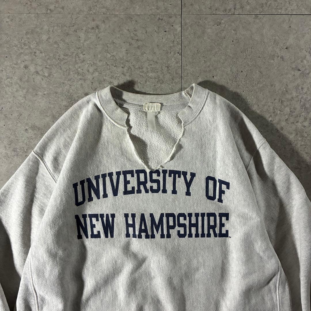 00s- Championリバースウィーブ 染み込みカレッジロゴクラッシュ短丈