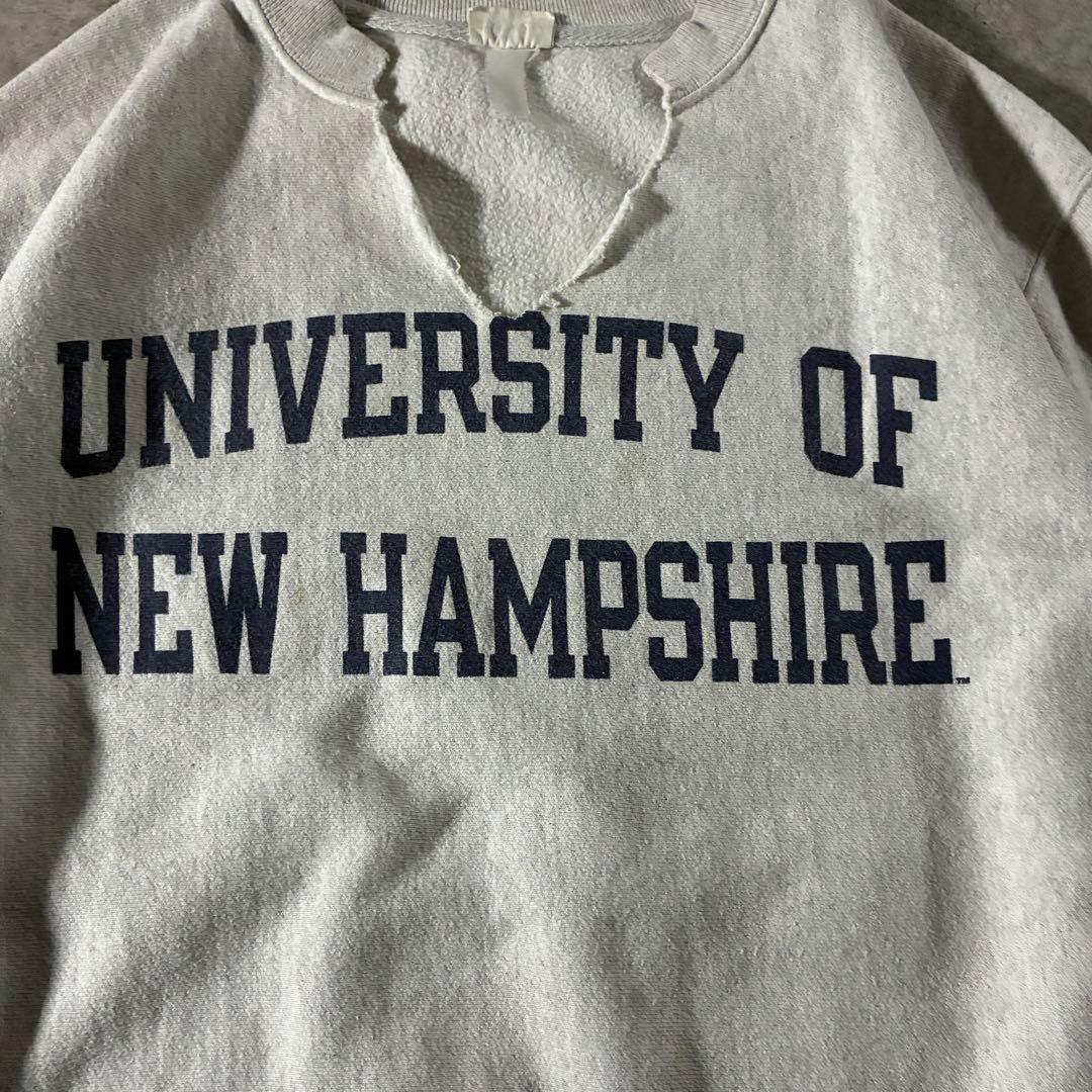 00s- Championリバースウィーブ 染み込みカレッジロゴクラッシュ短丈