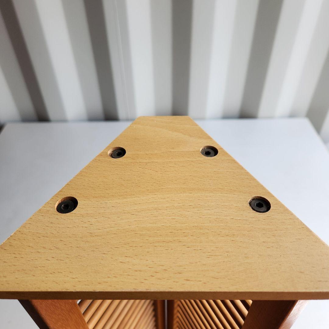 希少 ヴィンテージ 木製　CDラック CDタワー 128.5cm 天然木