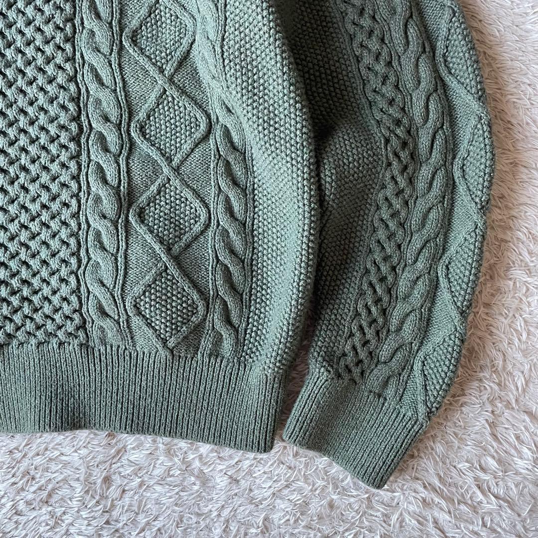 ラルフローレン 現行 フィッシャーマンズニット XL カーキ