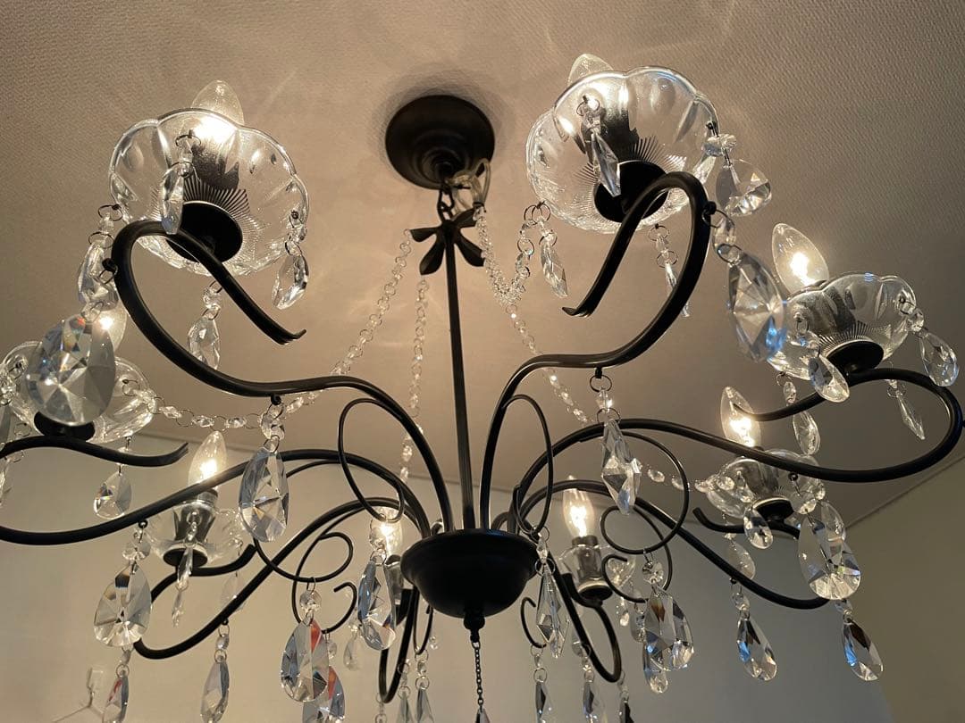 LED付・簡単取付】8灯シャンデリアライト