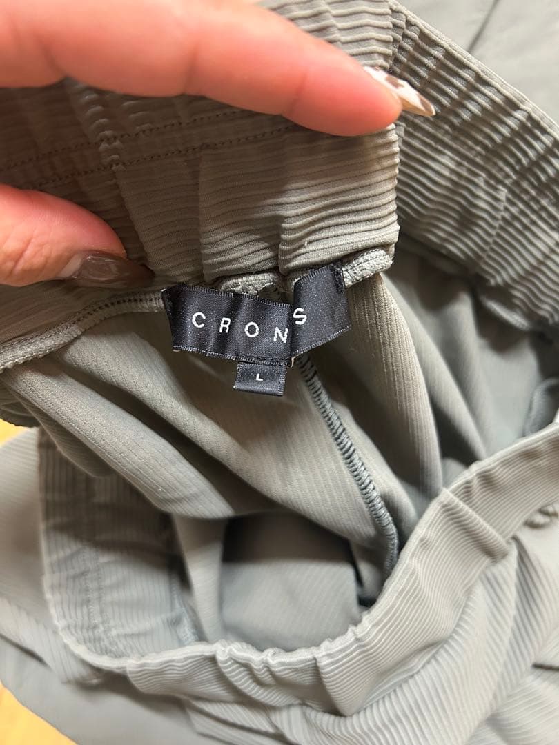 CRONOS ハイライズスリットパンツ L